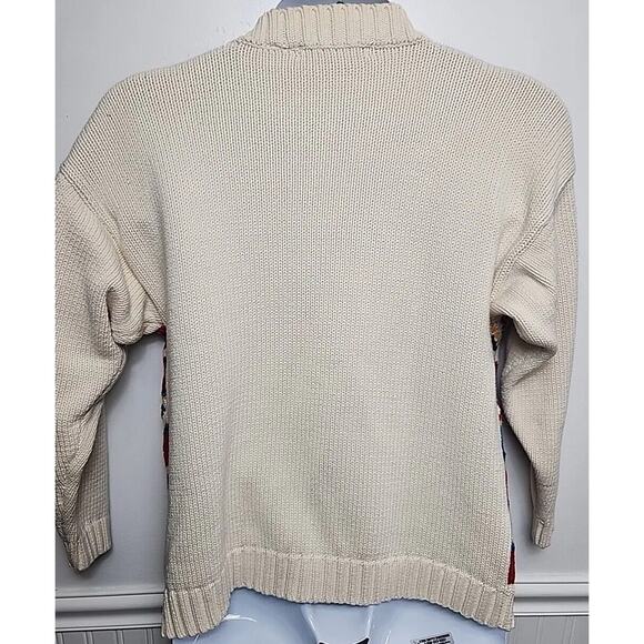 Vtg Clean Clothes Colorful Patchwork Pullover Crew Sweater 100% Cotton Men M - Picture 3 of 9